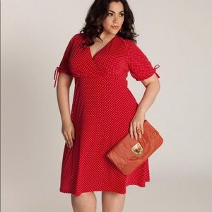 Igigi Riley Dress 30/32 Red & White polka dots